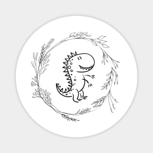 Kid dinosaur floral design Magnet